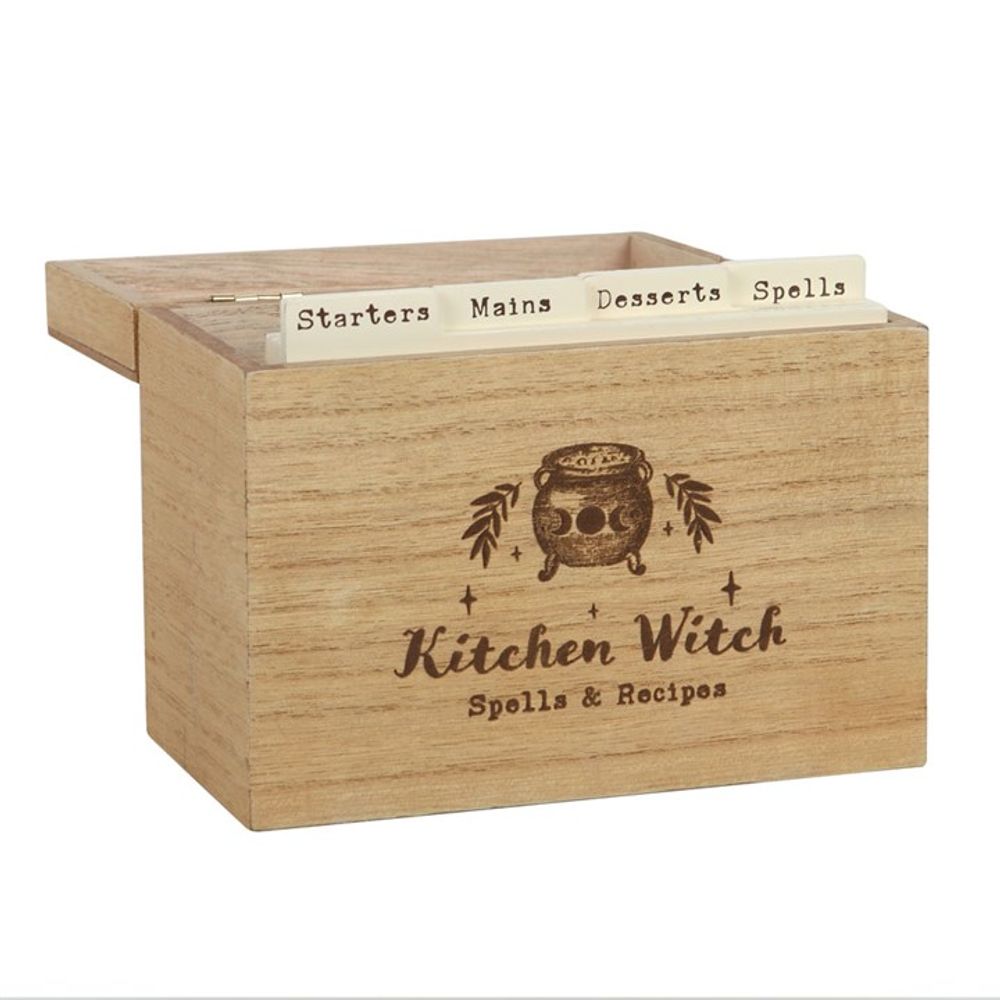 Kitchen Witch Wooden Recipe Box